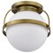 Nuvo Lakeshore 1-Light Medium Flush Natural Brass White Opal Glass 60/7781 - alternate 2
